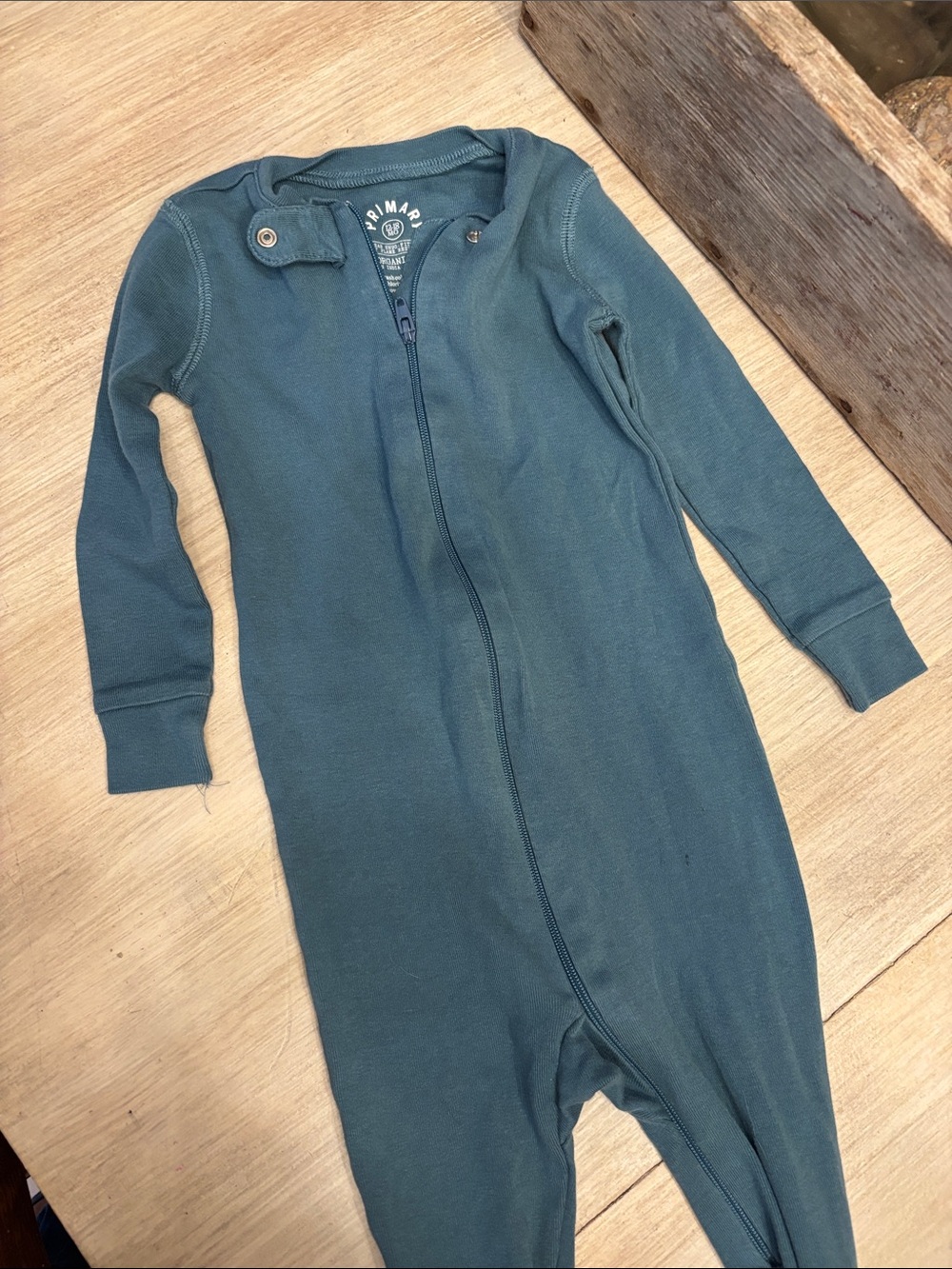 Primary Teal Organic Cotton Zip-Up sleeper